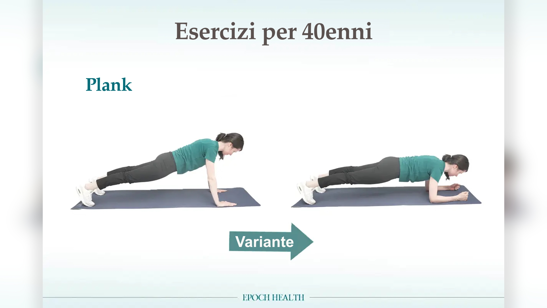 Esercizio di plank con una sua variante