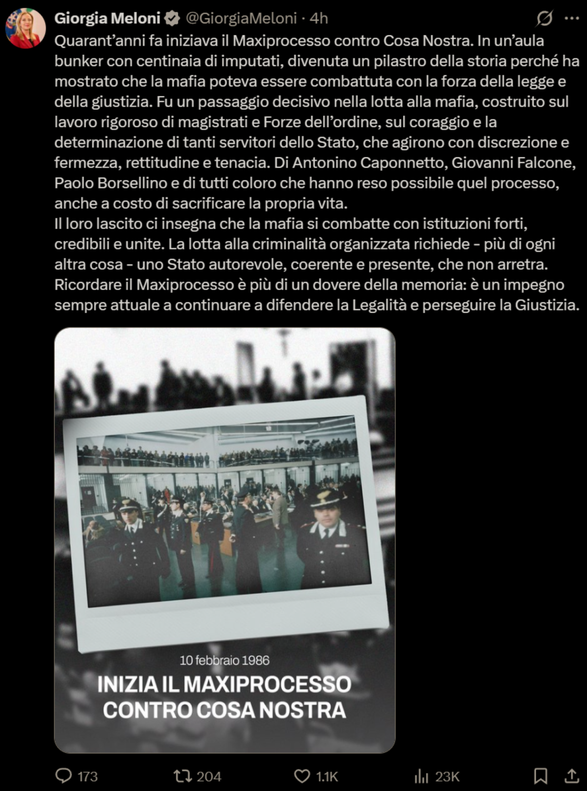 Meloni Quarant anni Fa Iniziava Il Maxiprocesso Contro Cosa Nostra meloni-quarant-anni-fa-iniziava-il-maxiprocesso-contro-cosa-nostra